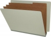Type II Pressboard Classification Folders, Full Cut End Tab, Letter Size, 3 Divider (Box of 30)