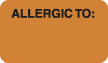 Allergy Warning Labels, ALLERGIC TO: - Fl Orange, 1-1/2" X 7/8" (Roll of 250)