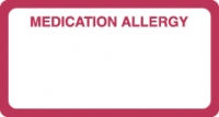 Allergy Warning Labels, MEDICATION ALLERGY - Red/White, 3-1/4" X 1-3/4" (Roll of 250)