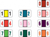 POS Compatible Numeric Labels, Laminated Stock, 15/16" X 1-5/8" Individual Numbers - Roll of 500
