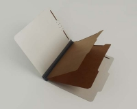 25 Pt. Pressboard Classification Folders, 2/5 Cut ROC Top Tab, Letter Size, 2 Dividers, Gray (Box of 15)