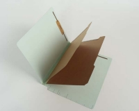 25 pt Pressboard Classification Folders, Full Cut End Tab, Letter Size, 2 Dividers, Pale Green (Box of 15)