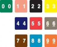 Data Visible Acme Compatible Numeric Labels, Laminated Stock, 1-1/2" X 1-1/2" Individual Numbers - Roll of 500