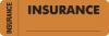 Insurance Labels, INSURANCE - Fl Orange (Wrap-around), 3" X 1" (Roll of 250)