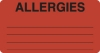 Allergy Warning Labels, ALLERGIES - Fl Red, 3-1/4" X 1-3/4" (Roll of 250)
