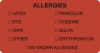 Allergy Warning Labels, ALLERGIES - Fl Red, 3-1/4" X 1-3/4" (Roll of 250)