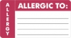 Allergy Warning Labels, ALLERGIC TO: - Red/White (Wrap Around), 3-1/4" X 1-3/4" (Roll of 250)