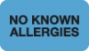 Allergy Warning Labels, NO KNOWN ALLERGIES - Lt Blue, 1-1/2" X 7/8" (Roll of 250)