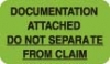 Insurance Collection Labels, DOCUMENTATION ATTACHED - Fl Green, 1-1/2" X 7/8" (Roll of 250)