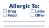 Allergy Warning Labels, ALLERGIC TO: - White, 1-1/2" X 7/8" (Roll of 250)