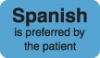 Chart Labels, SPANISH - Lt. Blue, 1-1/2" X 7/8" (Roll of 250)