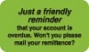 Billing Collection Labels, Just a Friendly Reminder - Fl Green, 1-1/2" X 7/8" (Roll of 250)