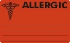 Allergy Warning Labels, ALLERGIC - Fl Red, 4" X 2-1/2" (Roll of 100)