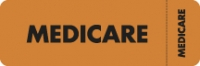 Insurance Labels, MEDICARE - Fl Orange (Wrap-around), 3" X 1" (Roll of 250)