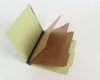 25 Pt. Pressboard Classification Folders, 2/5 Cut ROC Top Tab, Letter Size, 3 Dividers, Peridot Green (Box of 10)
