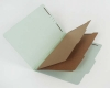 25 Pt. Pressboard Classification Folders, 2/5 Cut ROC Top Tab, Legal Size, 2 Dividers, Pale Green (Box of 15)