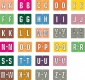 Data File Compatible Alpha Labels, Laminated Stock, 15/16" X 1-1/4", Starter Set - 27 Packs of 256