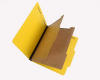 25 Pt. Pressboard Classification Folders, 2/5 Cut ROC Top Tab, Letter Size, 2 Dividers, Bright Yellow (Box of 15)