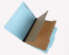 25 Pt. Pressboard Classification Folders, 2/5 Cut ROC Top Tab, Letter Size, 2 Dividers, Blue (Box of 15)