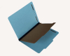 25 Pt. Pressboard Classification Folders, 2/5 Cut ROC Top Tab, Legal Size, 1 Divider, Blue (Box of 20)