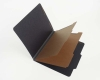 25 Pt. Fushion Black Pressboard Classification Folders, 2/5 Cut ROC Top Tab, Letter Size, 2 Dividers, Gray tyvek (Box of 15)