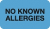 Allergy Warning Labels, NO KNOWN ALLERGIES - Lt Blue, 1-1/2" X 7/8" (Roll of 250)