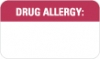 Allergy Warning Labels, Drug Allergy: - Red/White, 1-1/2" X 7/8" (Roll of 250)